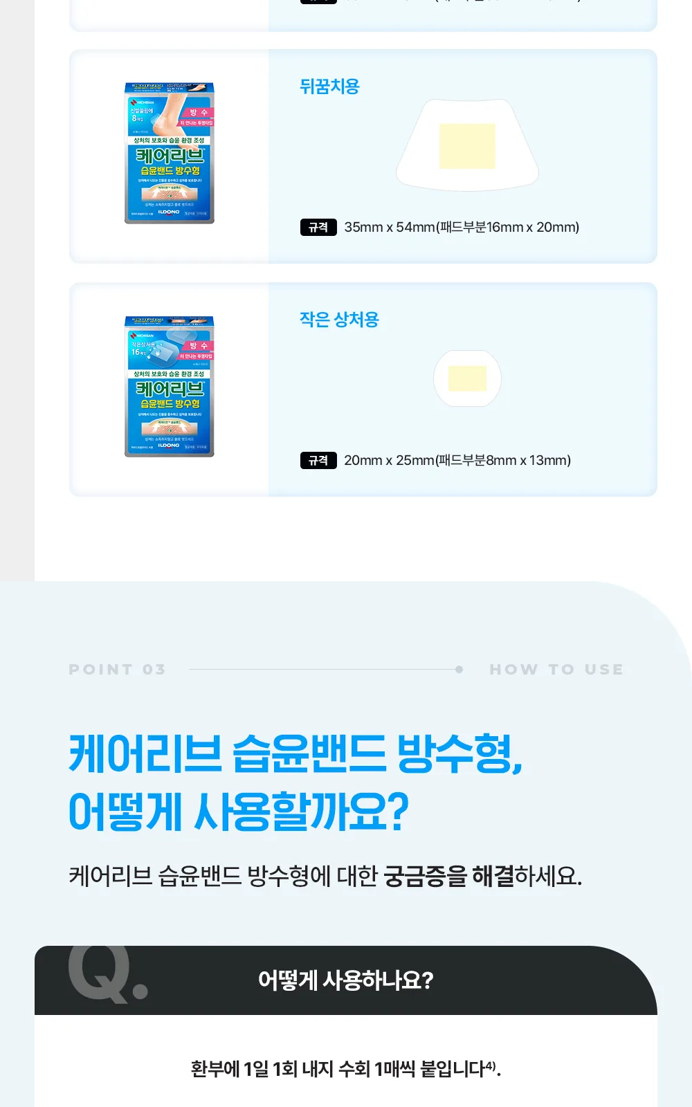 케어리브습윤밴드방수형 CNB M12매 상세 설명